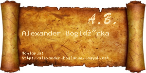 Alexander Boglárka névjegykártya