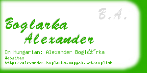 boglarka alexander business card